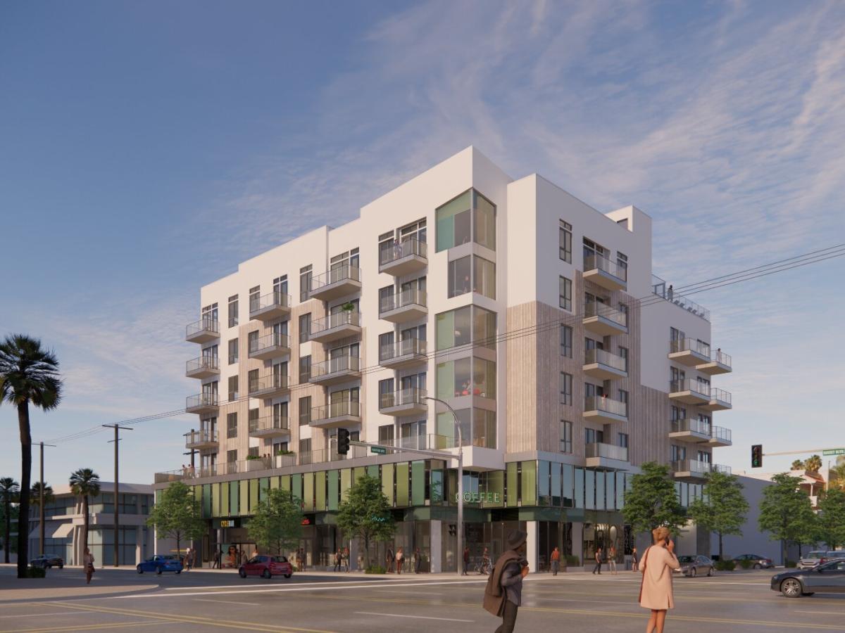 62 apartments + retail rise at 7901 W Sunset Boulevard in
